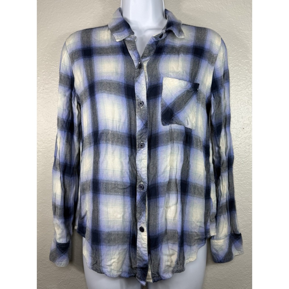 Rails Blue Black Hunter Plaid Button-Down Shirt Women's Small